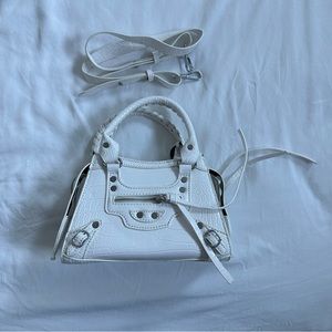 EGO Roddy Mini City Tote Bag In White Croc Print Faux Leather